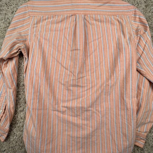 Ralph Lauren Button Up Shirt Cotton Mens Size Small Classic Fit Orange Striped - Picture 11 of 11